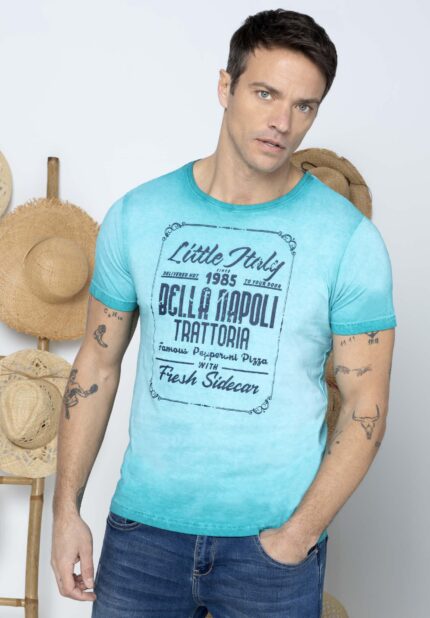 Camiseta Sidecar Hugo turquesa