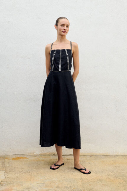 Vestido Sita Murt capa bordados negro