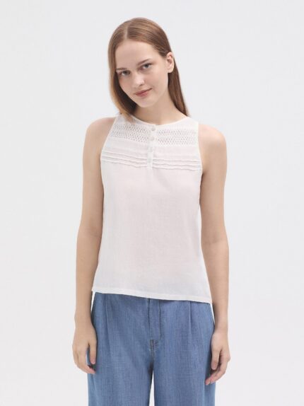 Camiseta Nice Things algodón tirantes puntilla