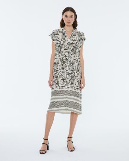 Vestido midi Andam estampado