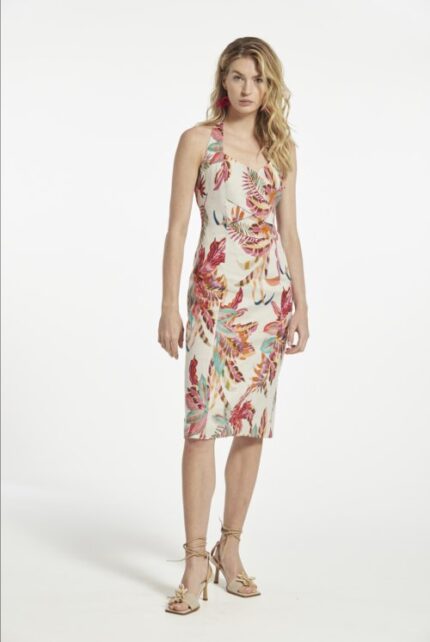 Vestido Oky Tasker lino strech estampado
