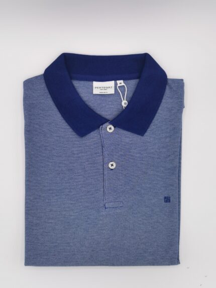 Polo Pertegaz cuello combinado azul royal