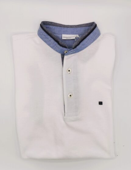 Polo Pertegaz cuello mao blanco