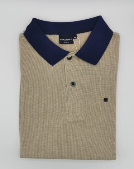 Polo Pertegaz cuello contrastado camel