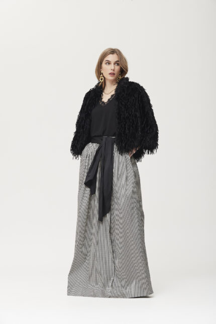 Chaqueta Event by Oky Fozal Efecto Pelo Con Pluma