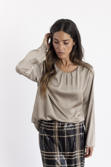 Blusa BMB & Co.  satinada champan Idoian