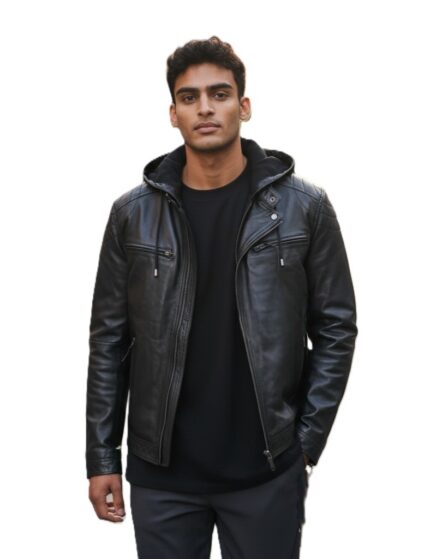Chaqueta piel Curtis capucha desmontable