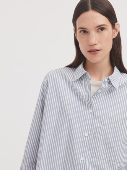 Camisa Nice Things azul popelín rayas