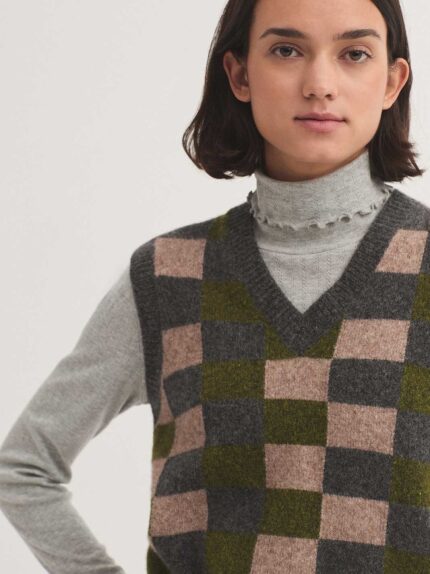 Chaleco Nice Things Lambswool cuadros