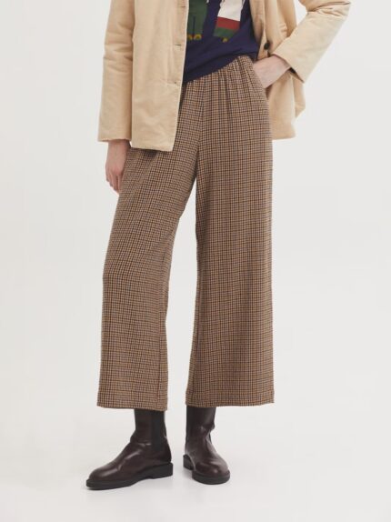 Pantalón Nice Things de cuadros efecto arrugado