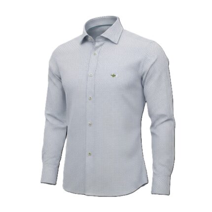 Camisa Corsare Parma microdibujo blanco/azul
