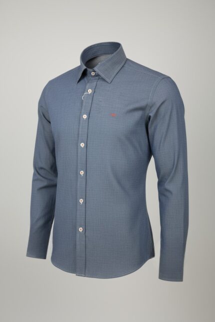 Camisa Corsare Alma azul puño contrastado