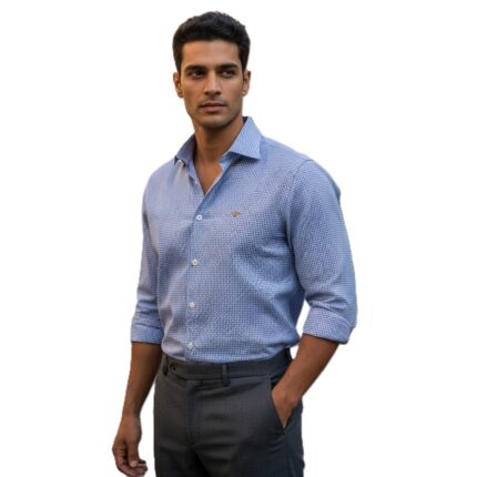 Camisa Corsare Canasta cuadros pequeños azul