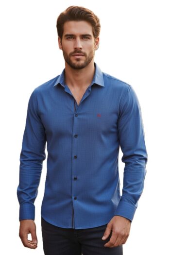 Camisa hombre Gendive lisa tejido denim manga larga