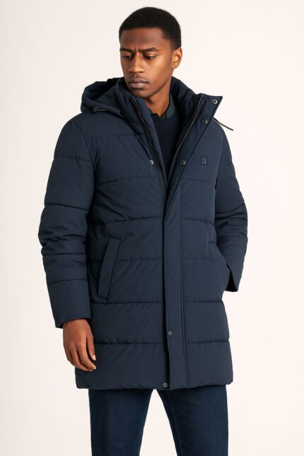 Bomber larga Gendive acolchada azul marino hombre