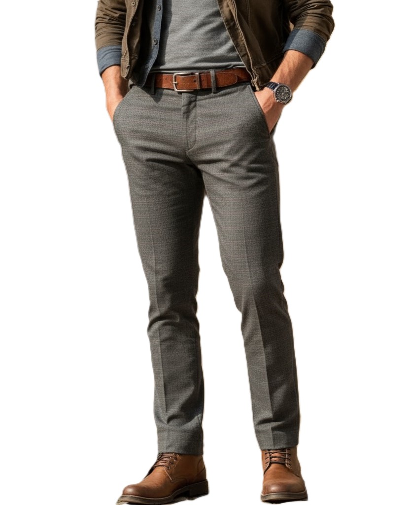 123794 (1) Pantalón hombre Pertegaz slim cuadros marrón