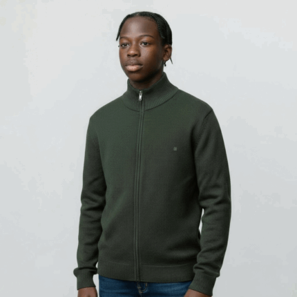 Chaqueta de punto hombre Pertegaz color kaki Lana merino