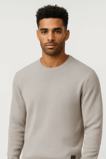 Jersey hombre Pertegaz algodón punto de arroz gris claro