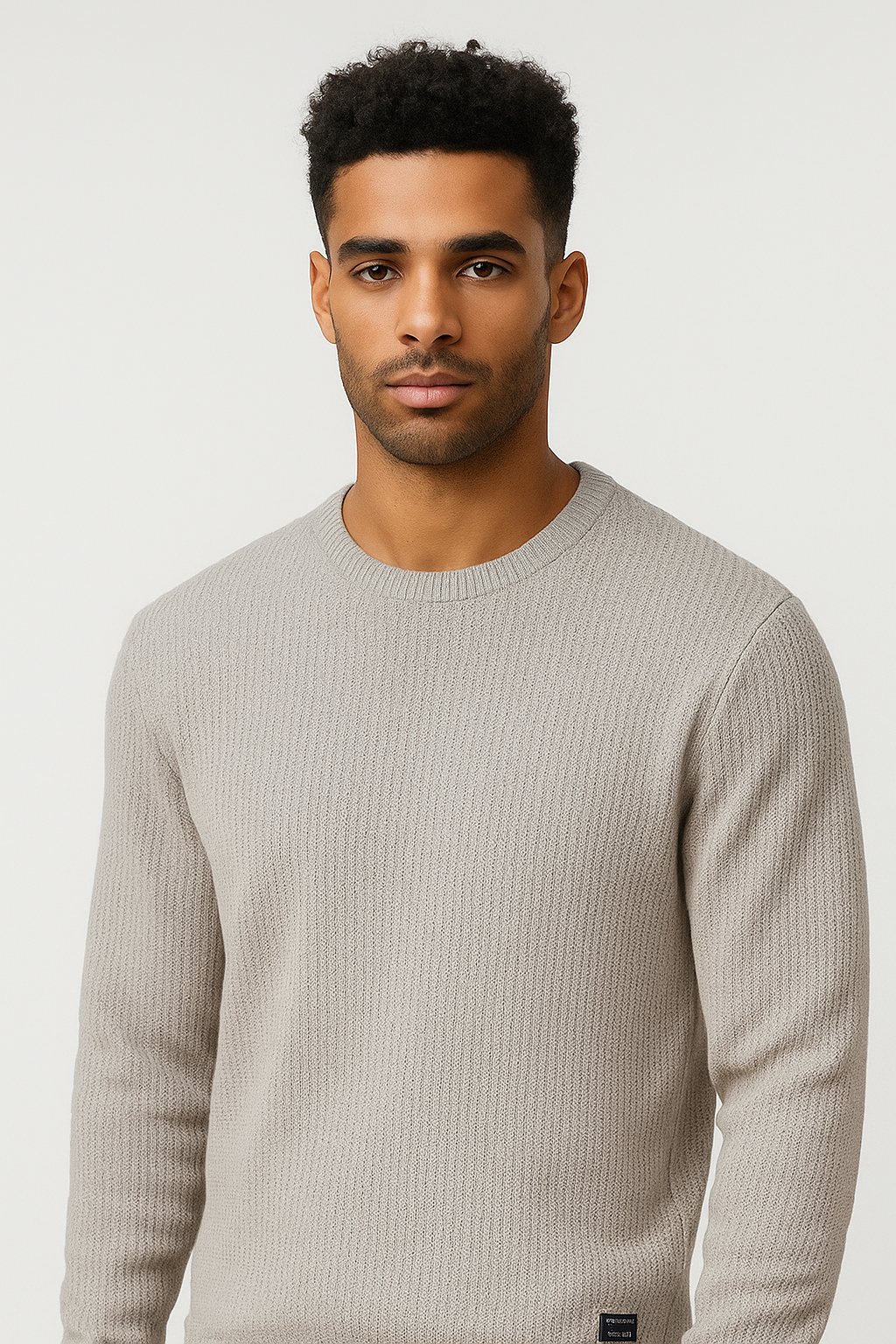 123978_01 Jersey hombre Pertegaz algodón punto de arroz gris claro