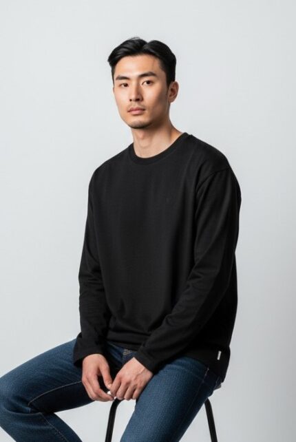 Camiseta hombre Pertegaz básica negra 100% algodón