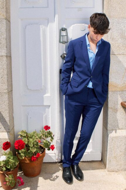 Traje Crocquer azul tinta básico slim fit tinta