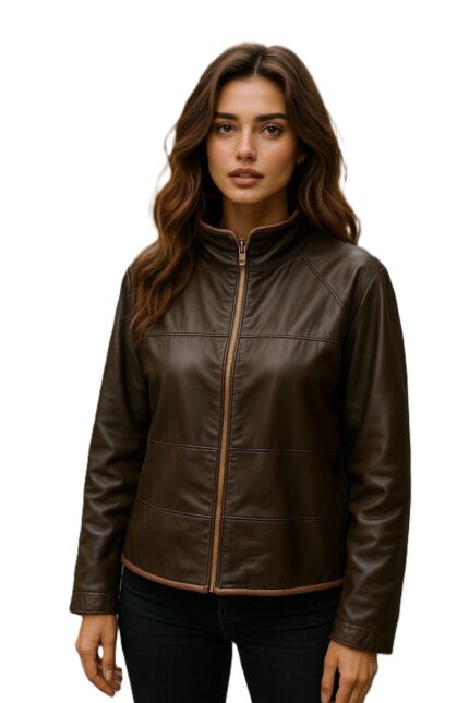 Chaqueta piel mujer Fabio Zurita marrón