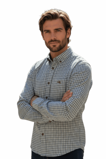 Camisa hombre Gendive cuadros pequeños Lucas LCS Benissa