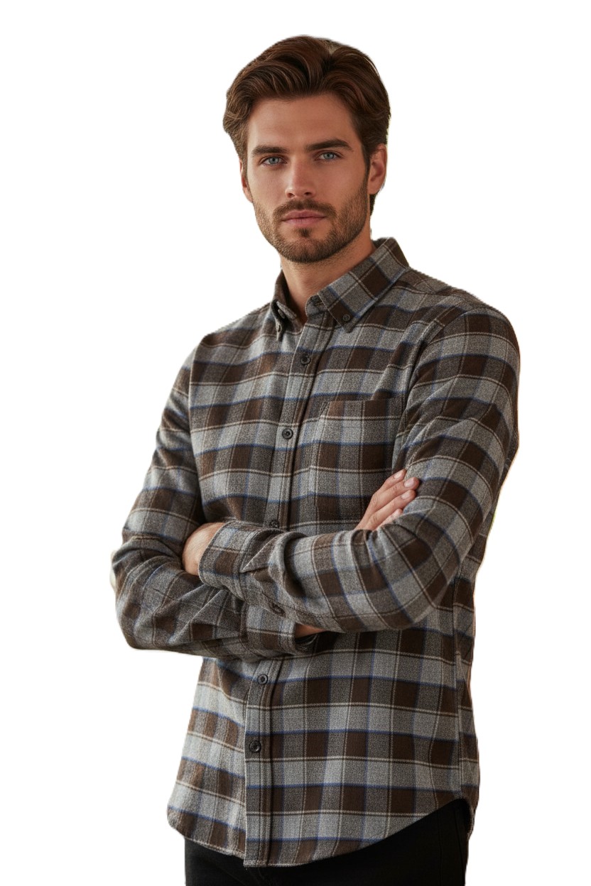 123777 (1) Camisa hombre Gendive cuadros grandes Lucas LCS Benissa