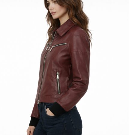 Cazadora piel mujer Fabio Zurita vino Lucas LCS Benissa