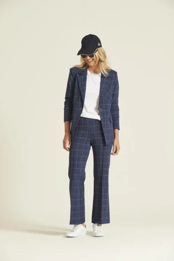 Pantalón cuadro ventana mujer marino Oky