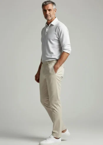 Pantalón chino hombre beige lycra Pertegaz