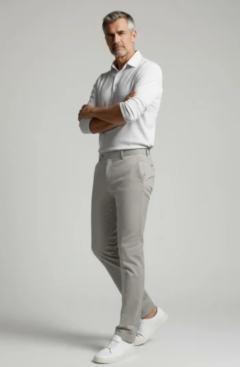 Pantalón regular hombre gris medio tencel Pertegaz