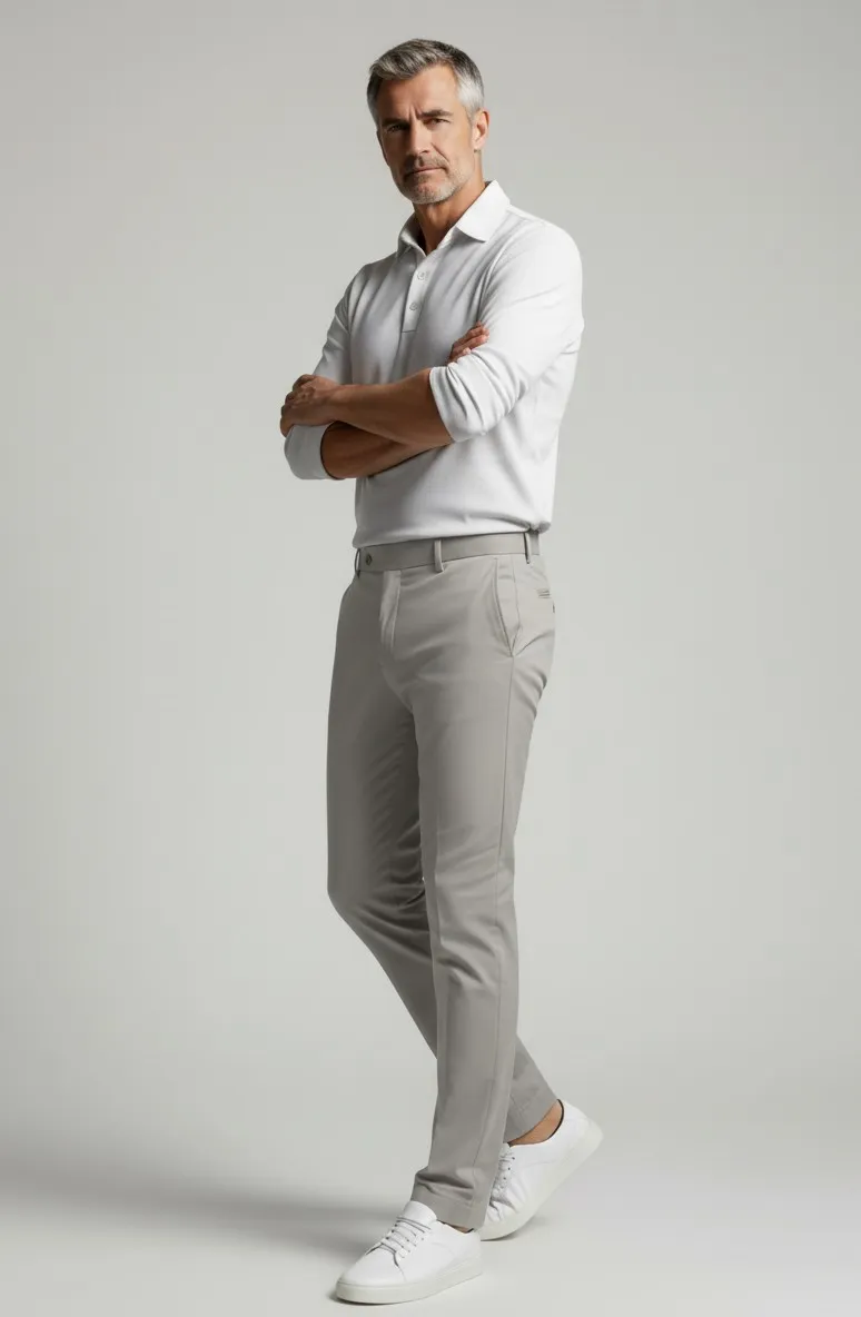 124180 (2) Pantalón regular hombre gris medio tencel Pertegaz