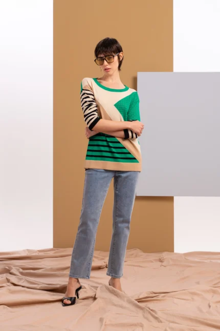 Jersey combinado mujer manga al codo Z.O.E.