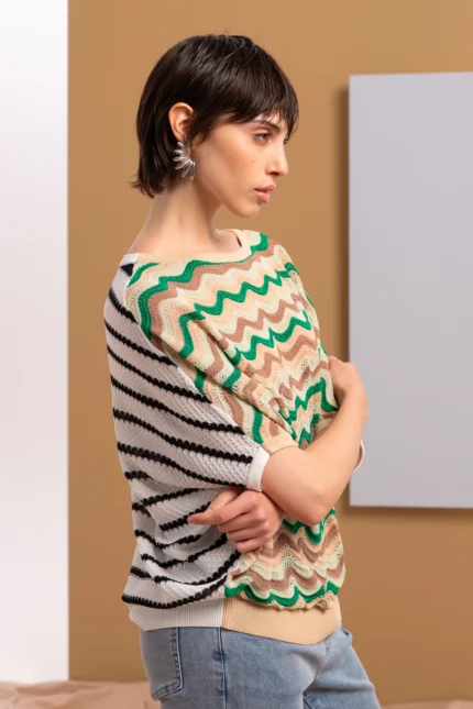 Jersey mujer punto multicolor ondas Z.O.E.