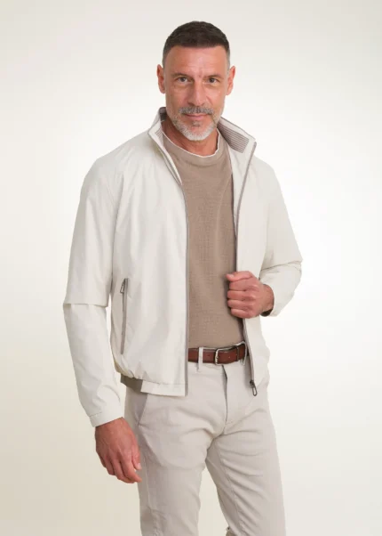 Cazadora corta hombre color crudo Lino Clemente Lucas LCS Benissa