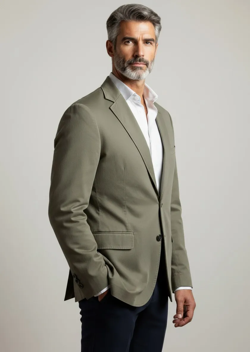 124252 (1) Americana sport hombre verde oliva Pertegaz elegante