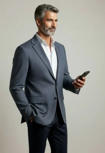Americana slim fit hombre azul cobalto Pertegaz elegante