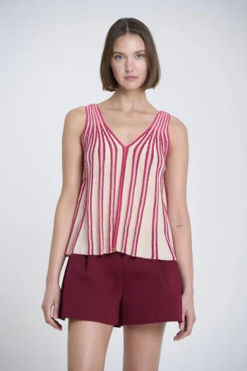 Top mujer punto radial rayas Sita Murt fucsia