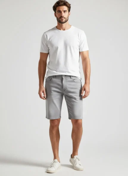 Bermuda vaquera slim fit hombre gris BX Jeans