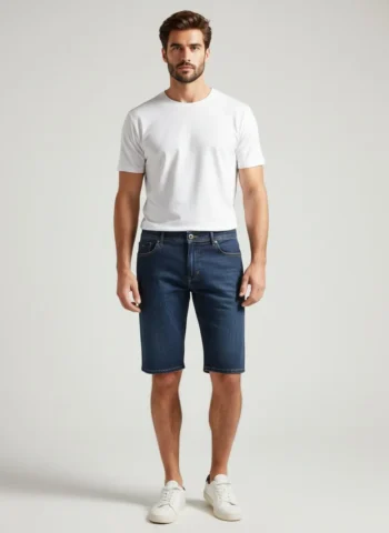 Bermuda vaquera slim hombre azul medio BX Jeans