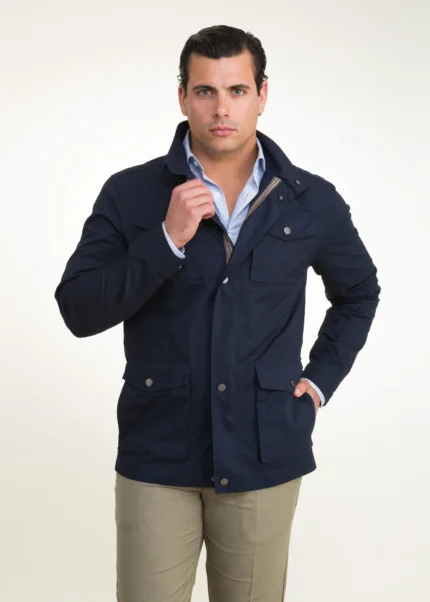 Sahariana Slim Fit Hombre Marino Lino Clemente Lucas LCS Benissa