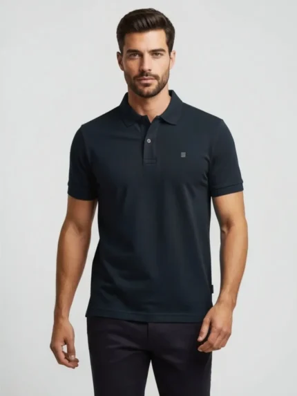 Polo básico hombre negro Pertegaz