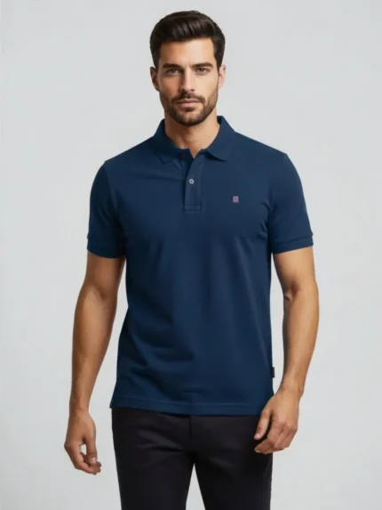 Polo básico hombre azul marino Pertegaz