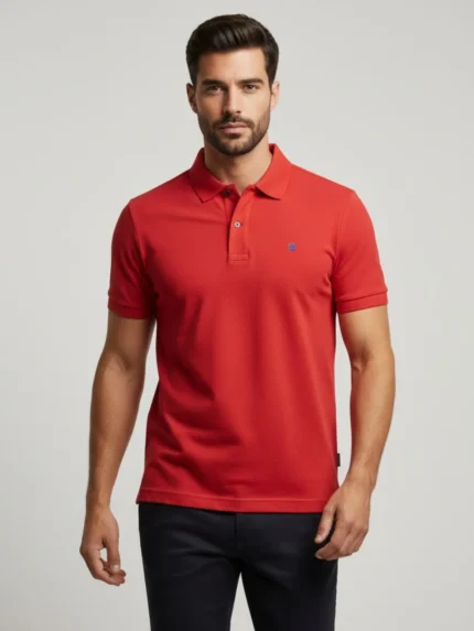 Polo básico hombre color fresa Pertegaz