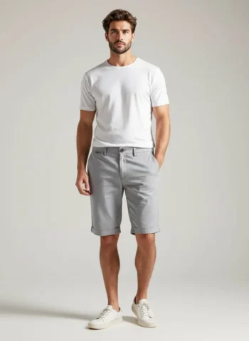 ermuda hombre algodón gris Pertegaz con bolsillo francés