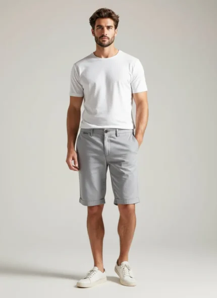 ermuda hombre algodón gris Pertegaz con bolsillo francés