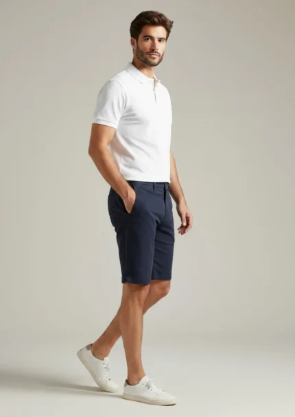 Bermuda hombre algodón azul marino Pertegaz elegante