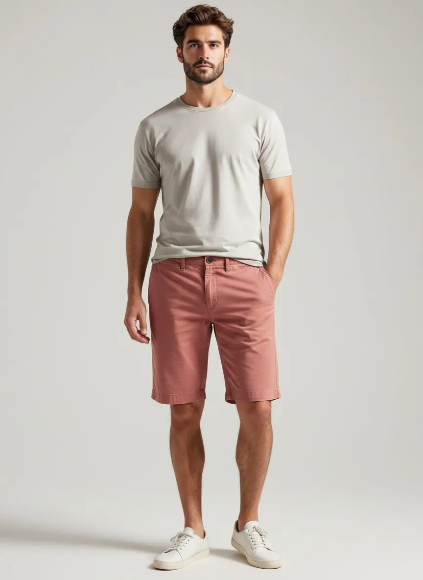 124540 (2) Bermuda hombre algodón coral Pertegaz verano