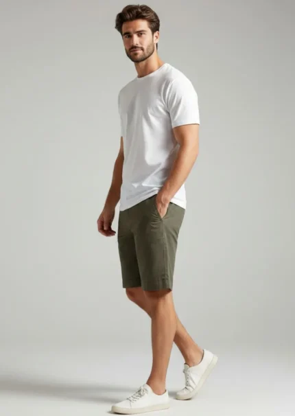 Bermuda hombre lino lyocell kaki Pertegaz verano